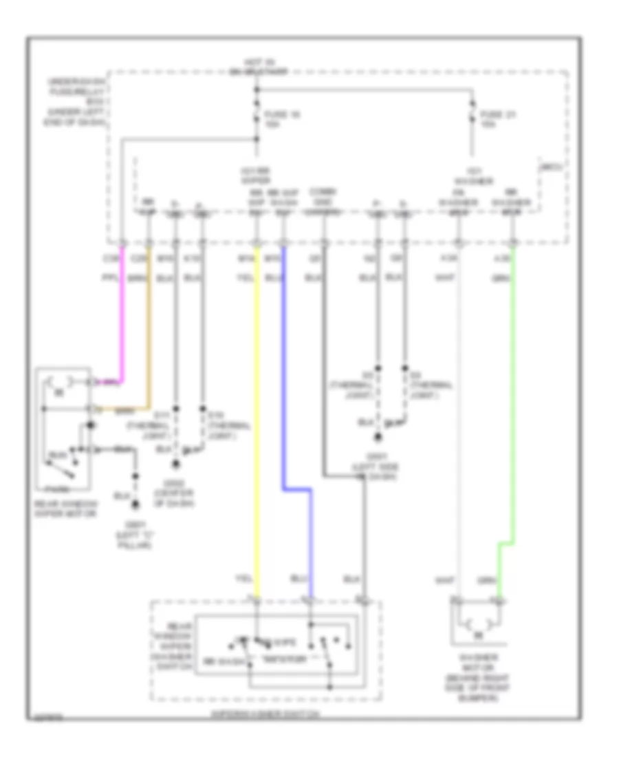 Rear Wiper Washer Wiring Diagram for Honda Insight LX 2010