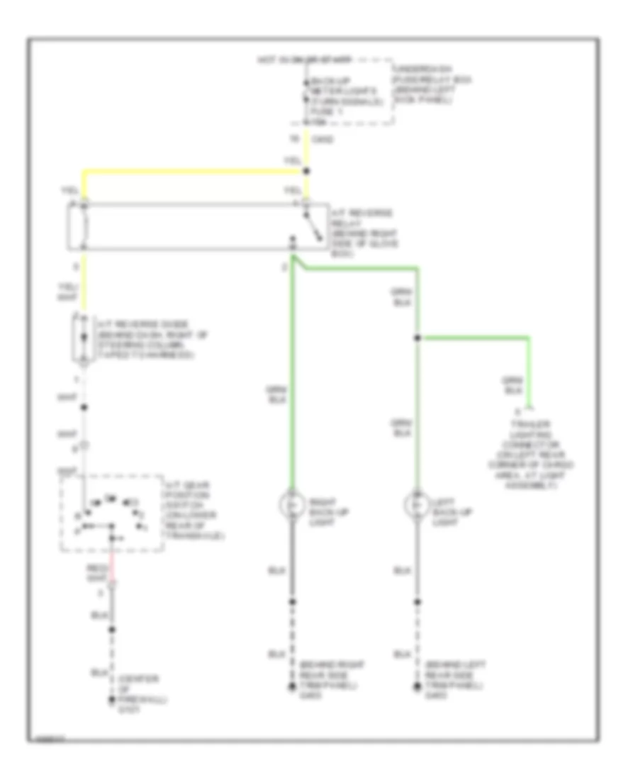 Back up Lamps Wiring Diagram for Honda Odyssey EX 1998