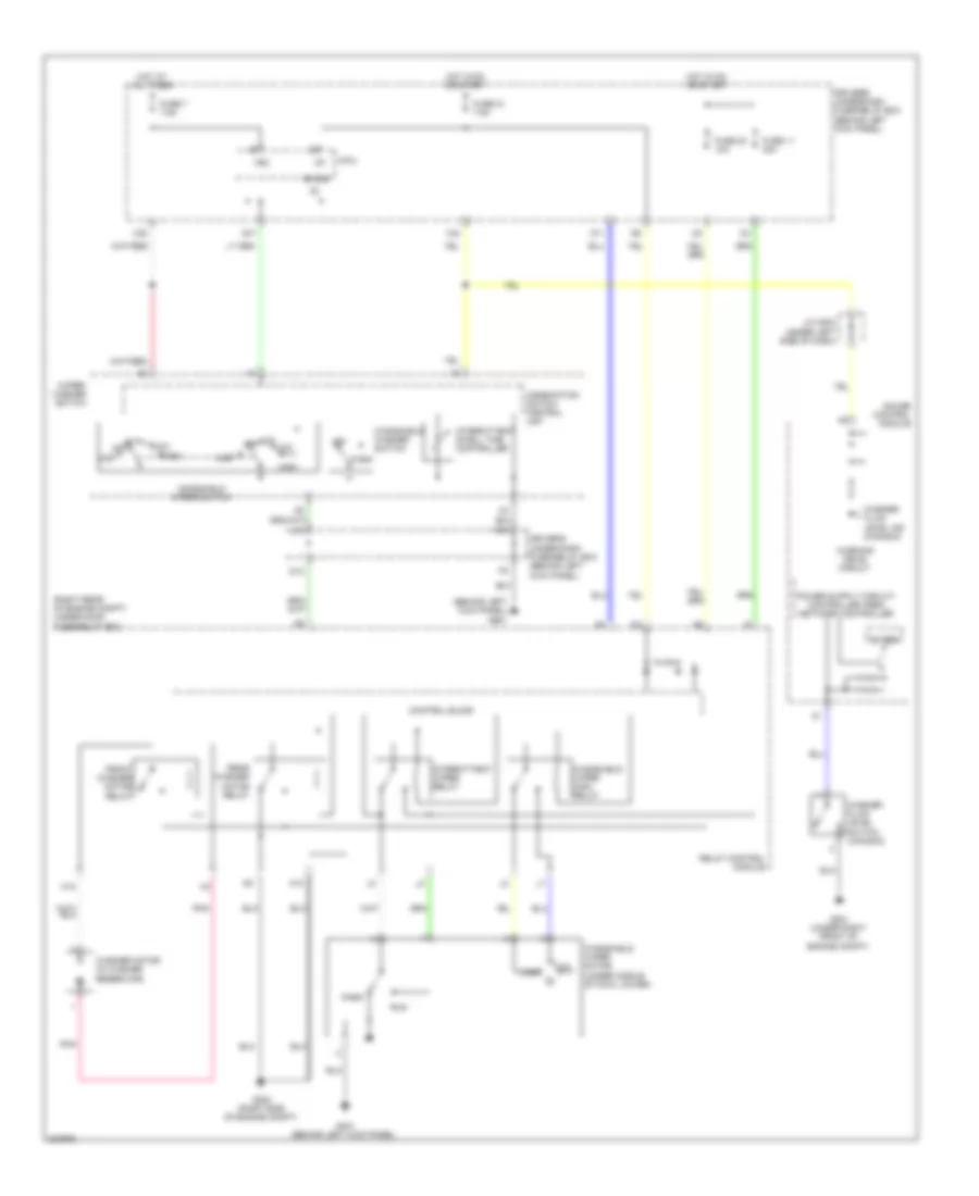 Электросхема передних стеклоочистителей дворников и омывателя лобового стекла для Honda Odyssey EX 2010
