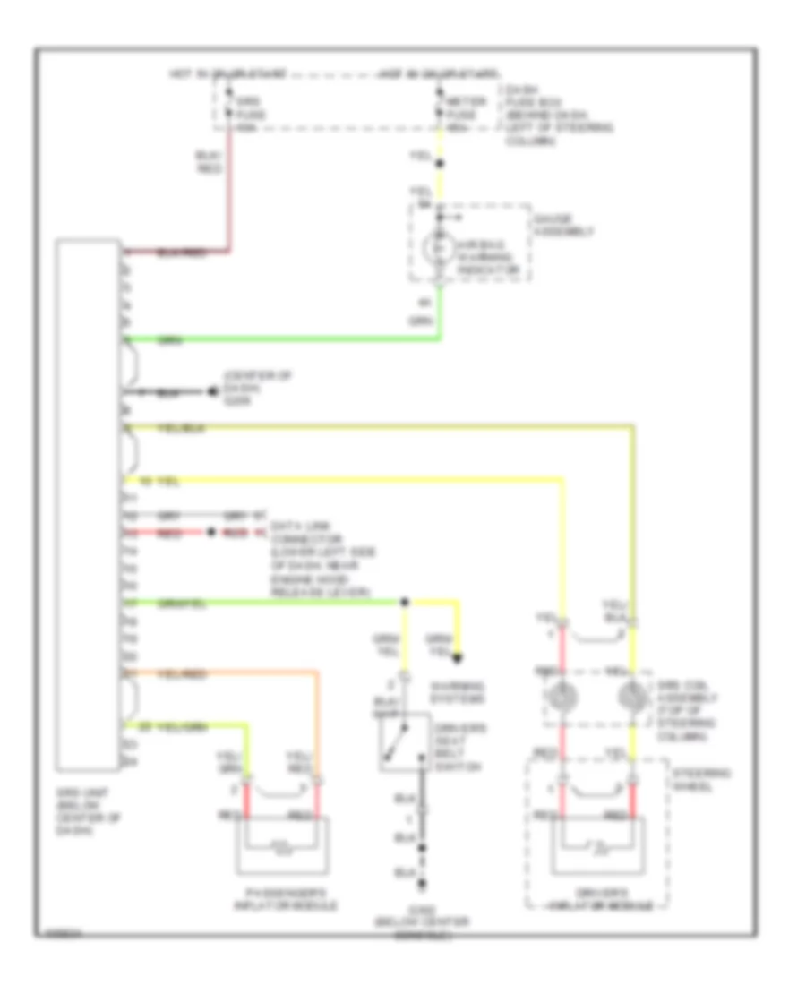 Supplemental Restraint Wiring Diagram for Honda Passport EX 1998