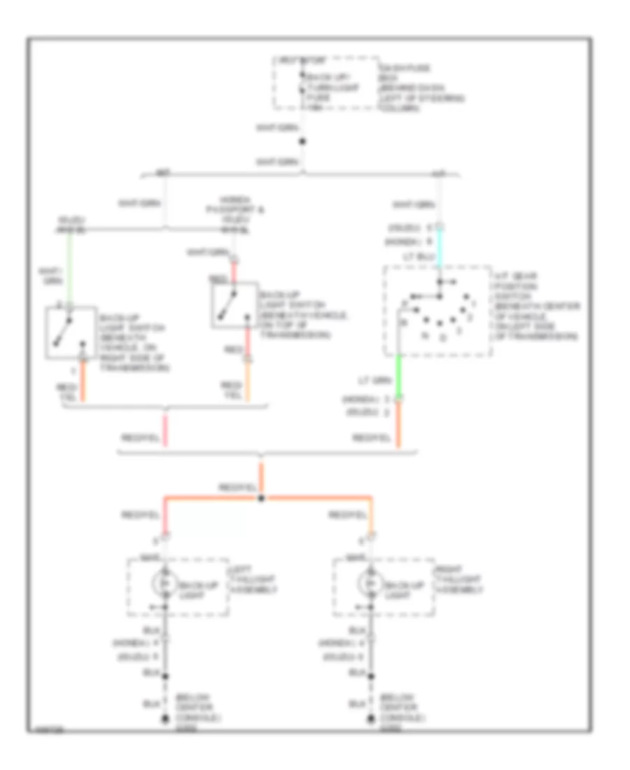 Back up Lamps Wiring Diagram for Honda Passport LX 1998