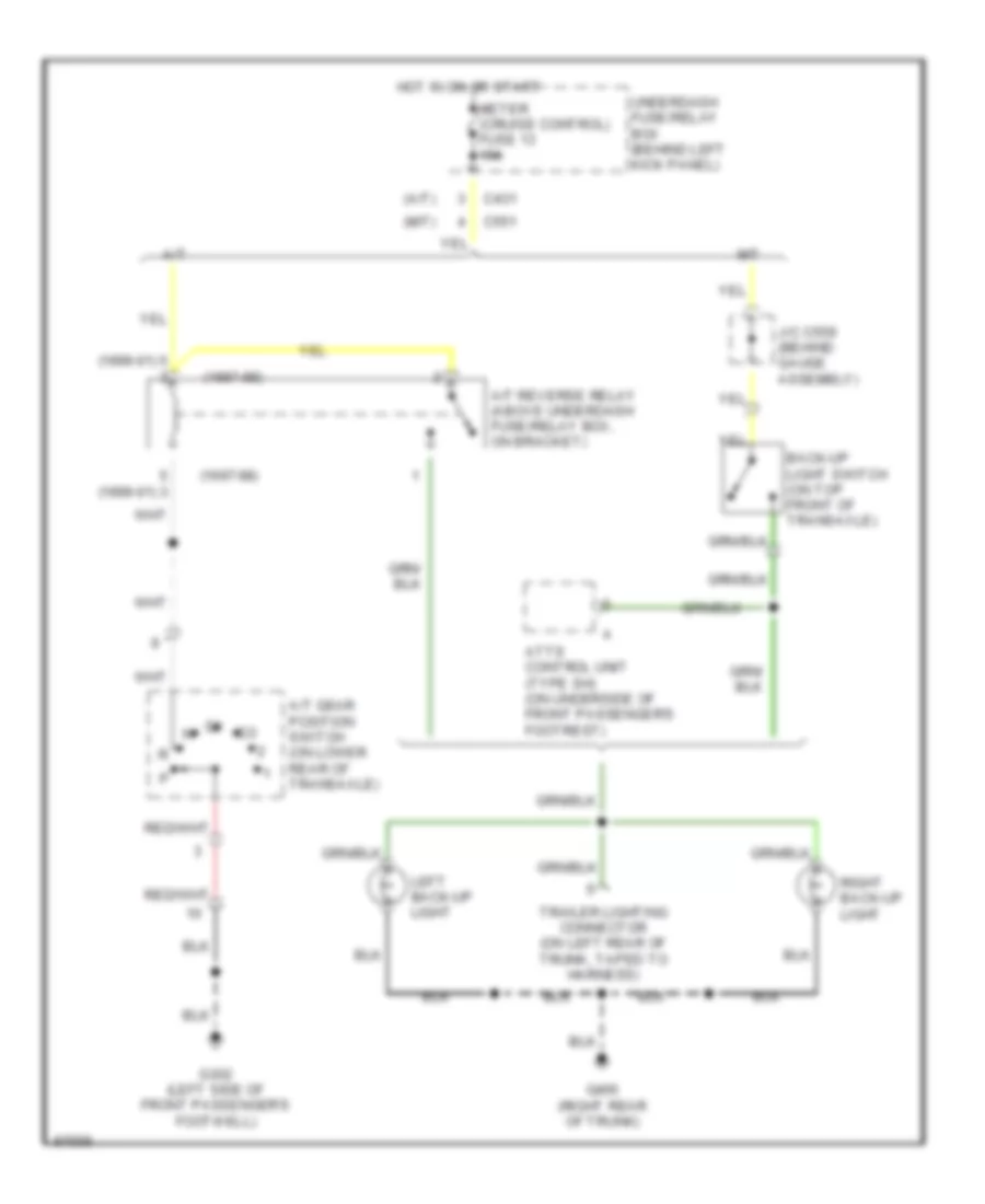 Back up Lamps Wiring Diagram for Honda Prelude Type SH 1998