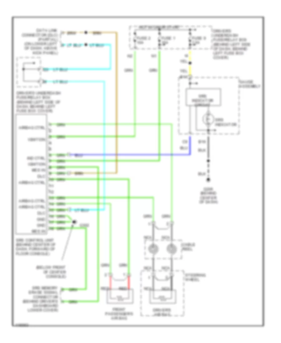 Supplemental Restraint Wiring Diagram for Honda Accord DX 1999