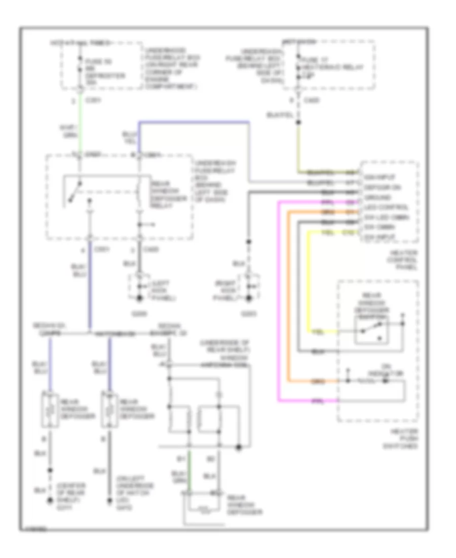 Rear Defogger Wiring Diagram for Honda Civic CX 1999