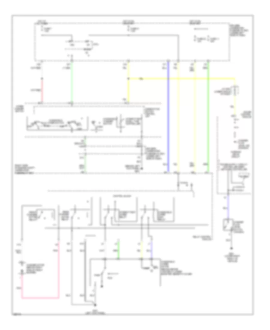 Электросхема передних стеклоочистителей дворников и омывателя лобового стекла для Honda Odyssey LX 2007