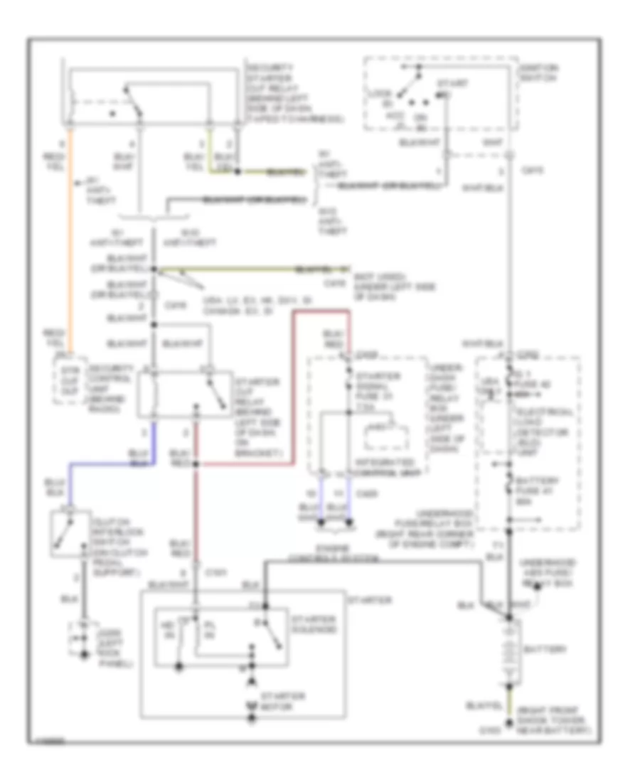 Starting Wiring Diagram with M T for Honda Civic DX 1999