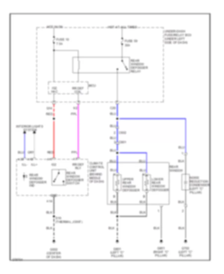 Rear Defogger Wiring Diagram without Power Mirror Defogger for Honda Insight EX 2013