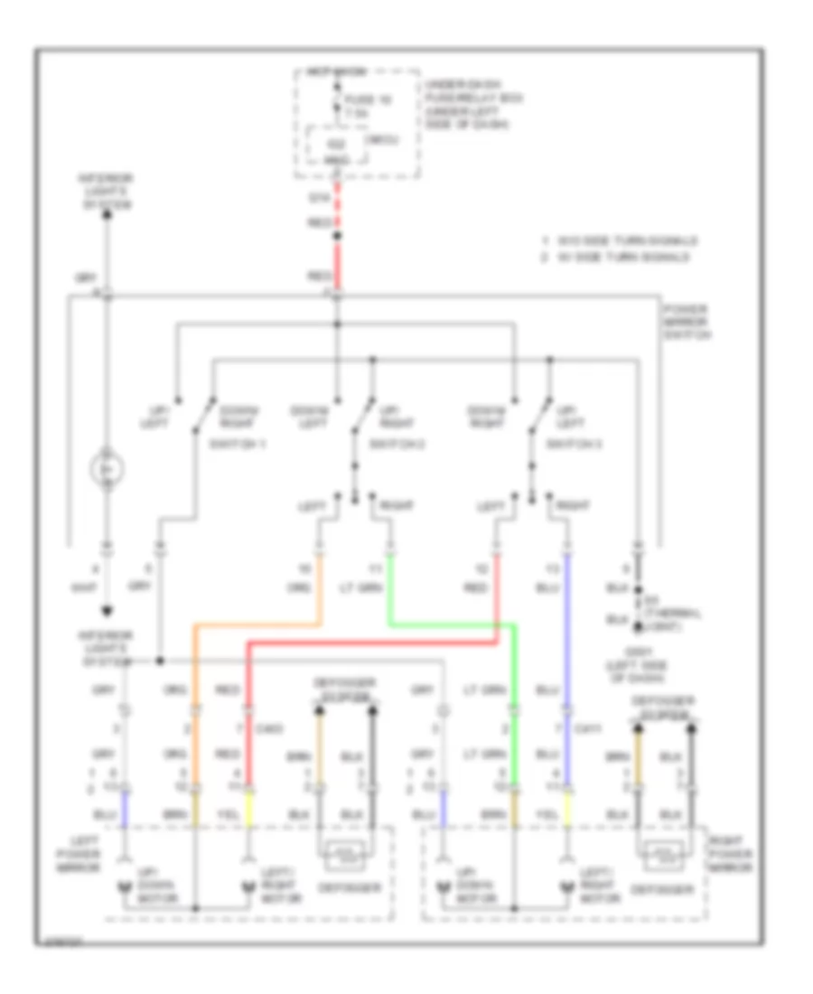 Power Mirrors Wiring Diagram for Honda Insight EX 2013