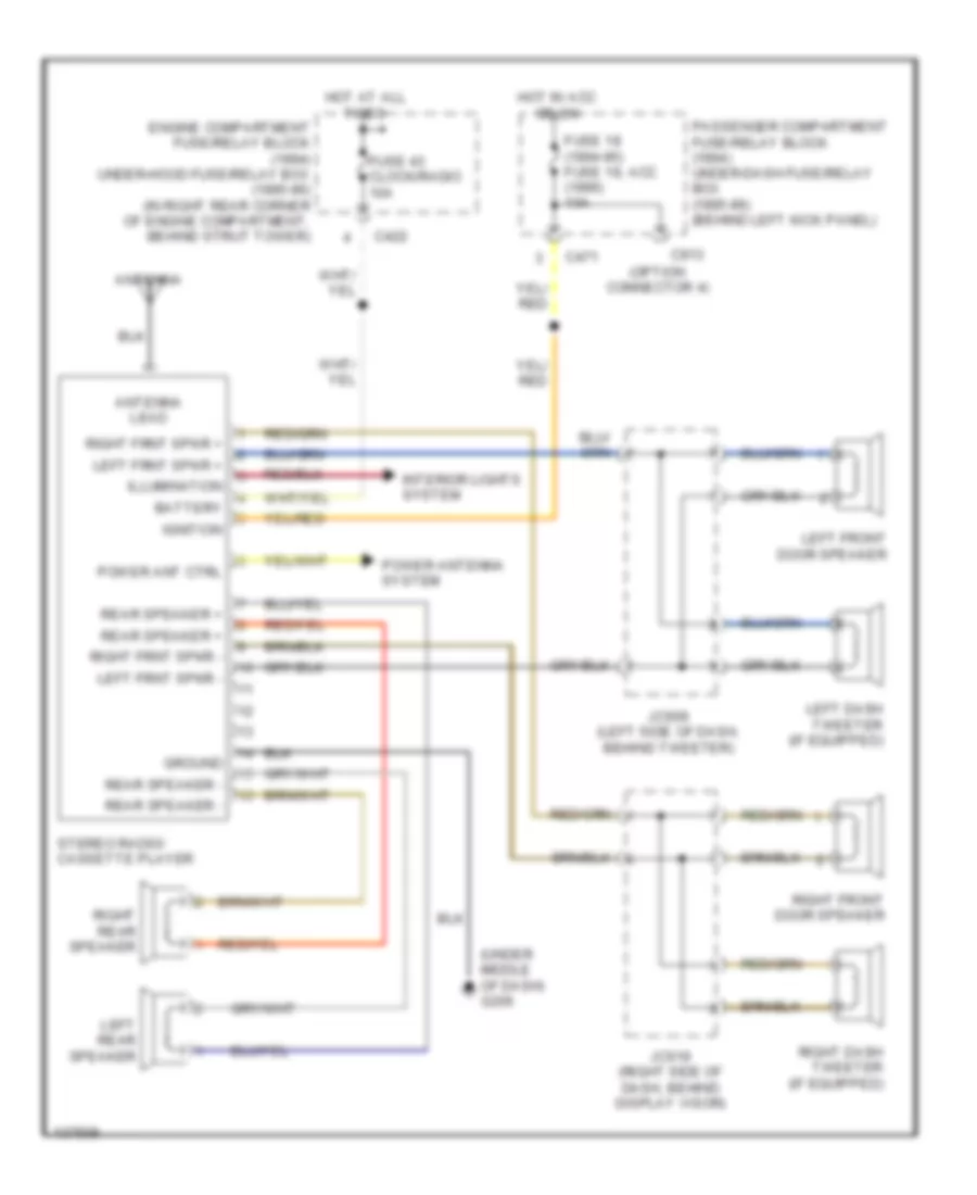 Radio Wiring Diagrams Base Radio for Honda Prelude VTEC 1994