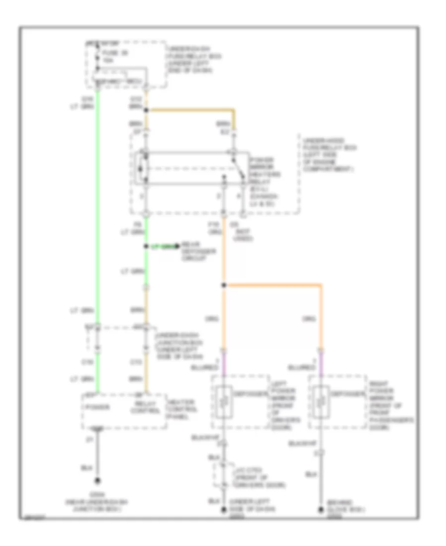 Heated Mirrors Wiring Diagram, Sedan without Hybrid for Honda Civic GX 2008