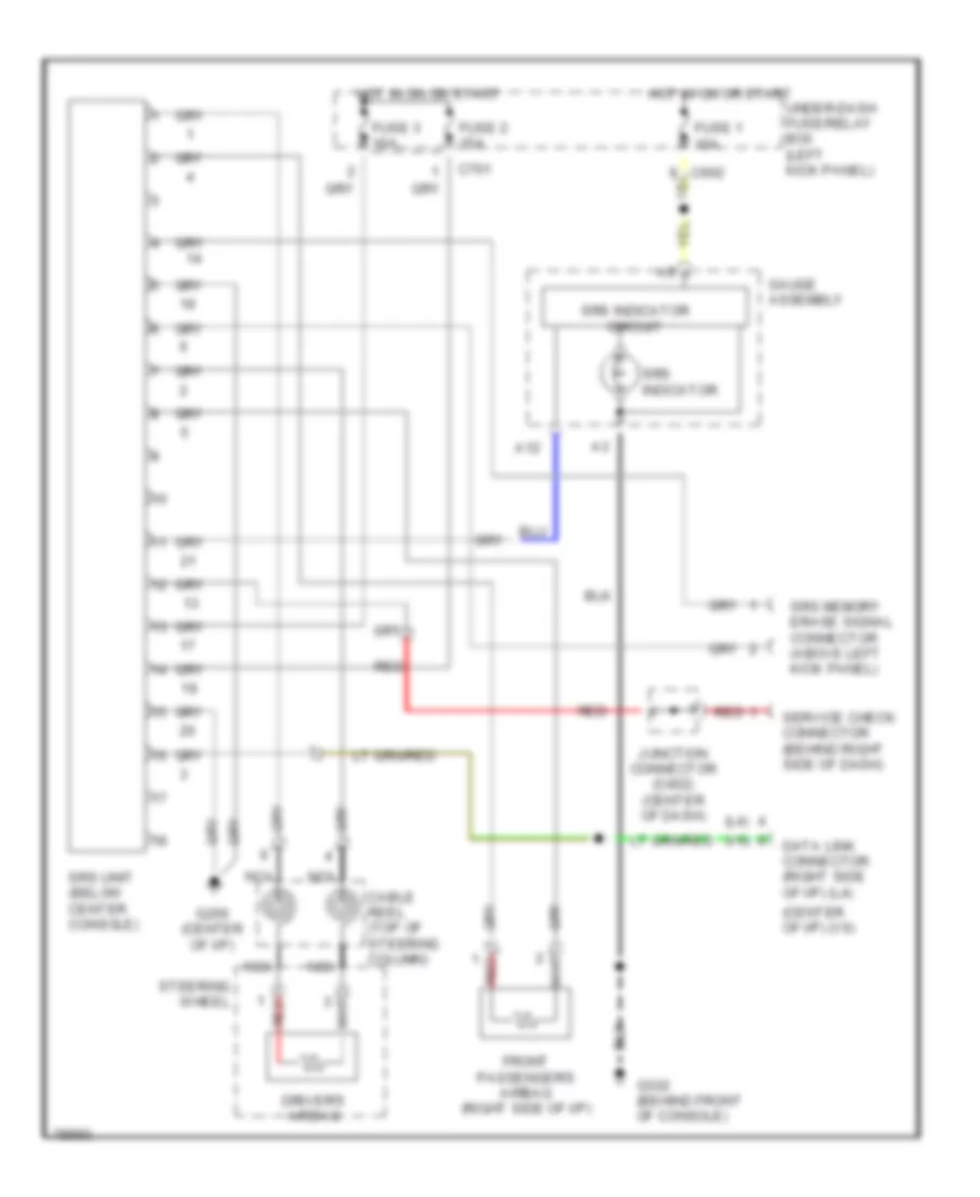 Supplemental Restraint Wiring Diagram for Honda Accord DX 1995