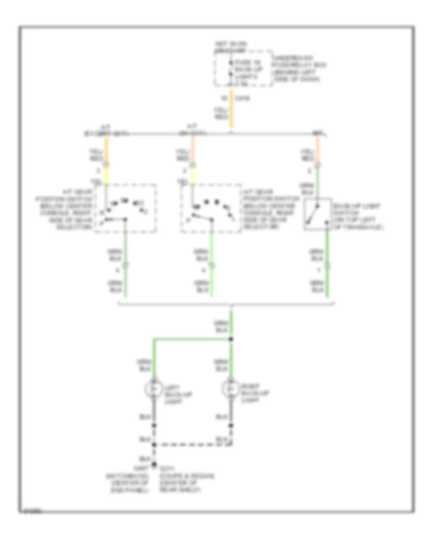 Backup Lamps Wiring Diagram for Honda Civic GX 1999