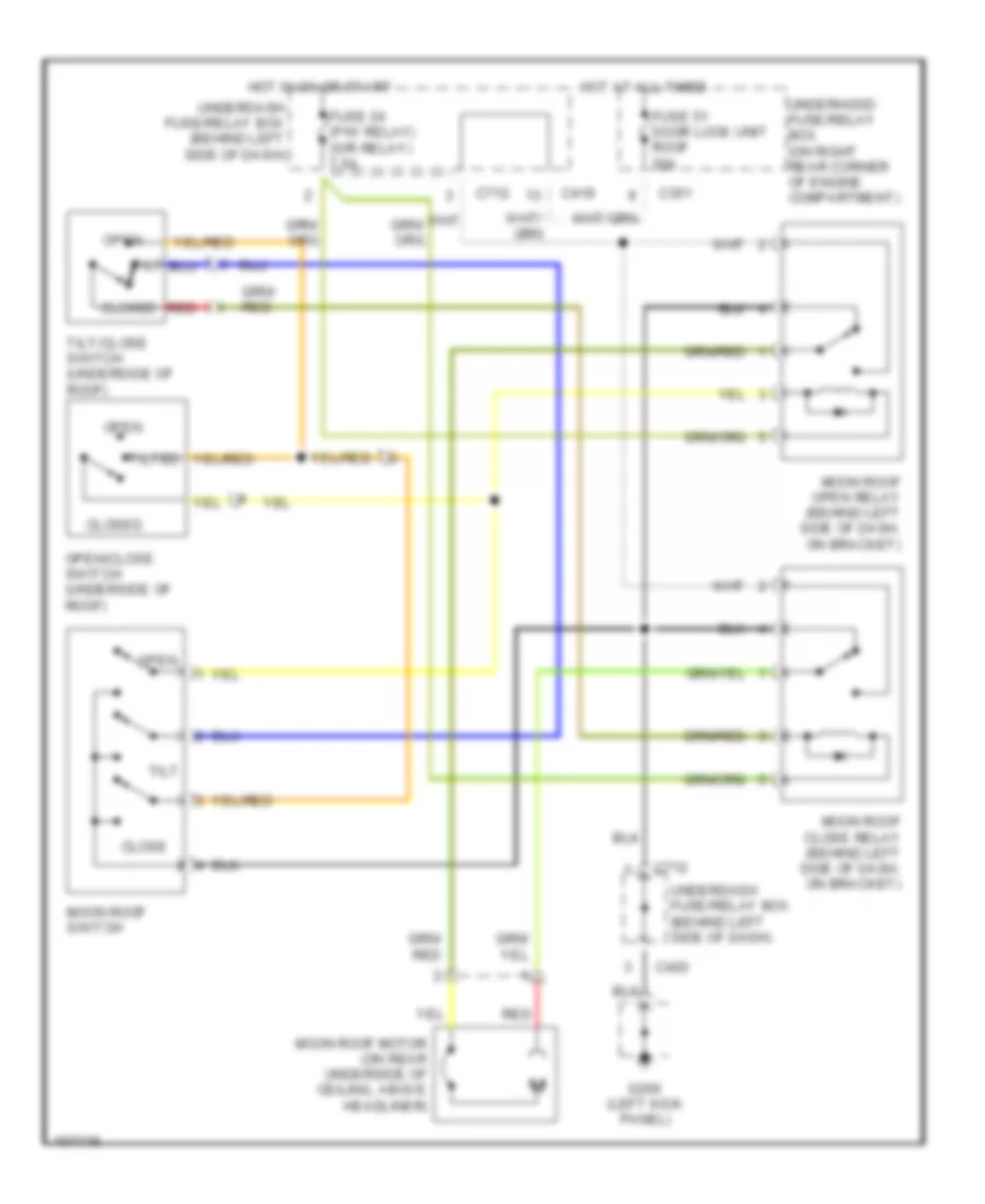 Power Top Sunroof Wiring Diagrams for Honda Civic GX 1999