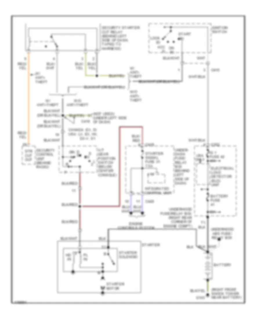 Starting Wiring Diagram, with AT for Honda Civic GX 1999