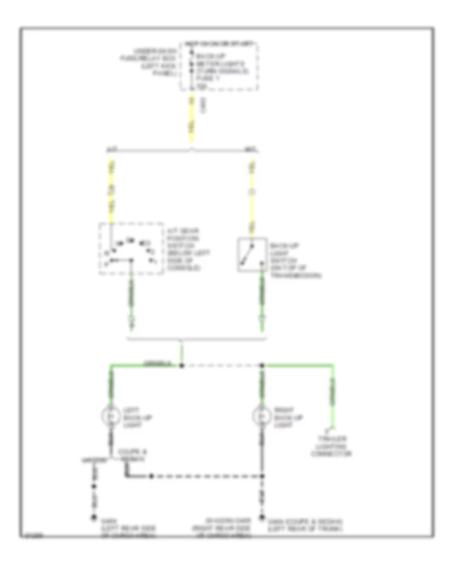 Backup Lamps Wiring Diagram for Honda Accord EX 1995