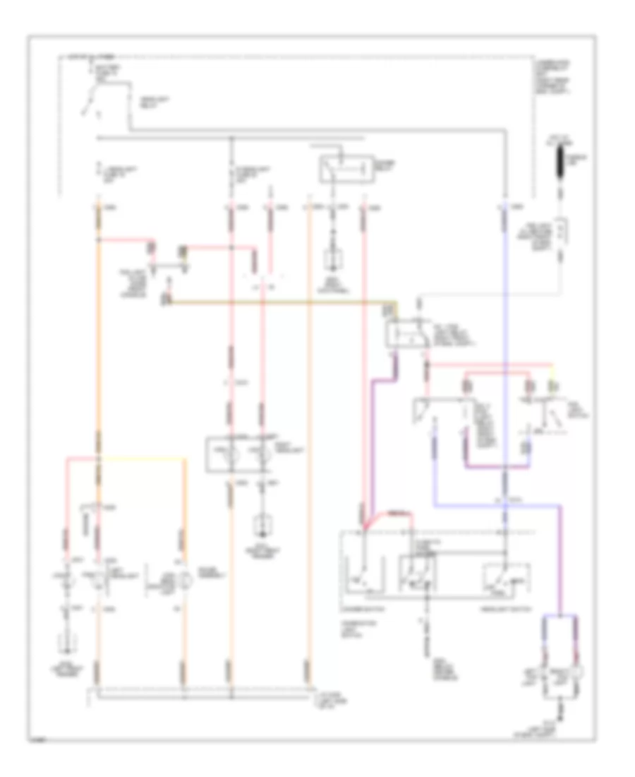 Headlight Wiring Diagram, without DRL for Honda Accord EX 1995