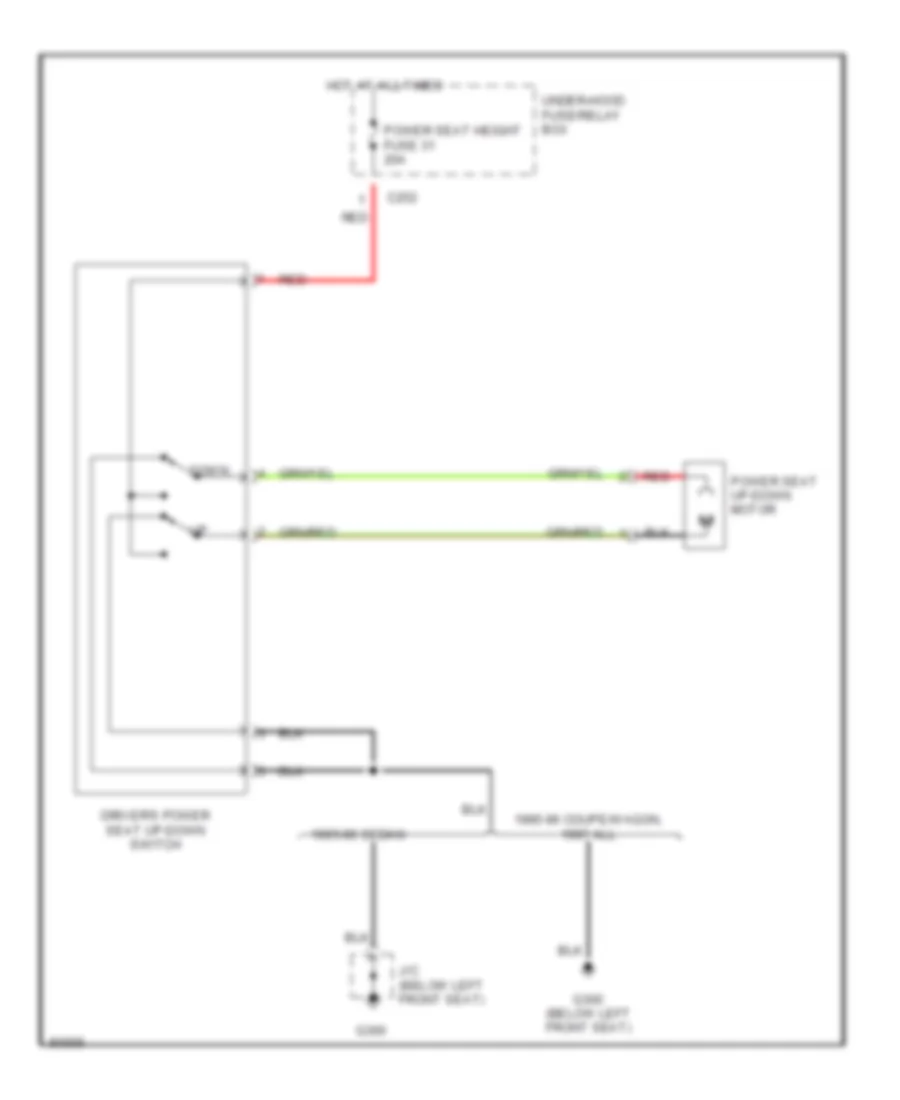 Driver Seat Up Down Wiring Diagram for Honda Accord EX 1995