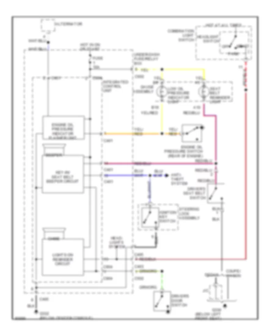 Warning System Wiring Diagrams for Honda Accord EX 1995