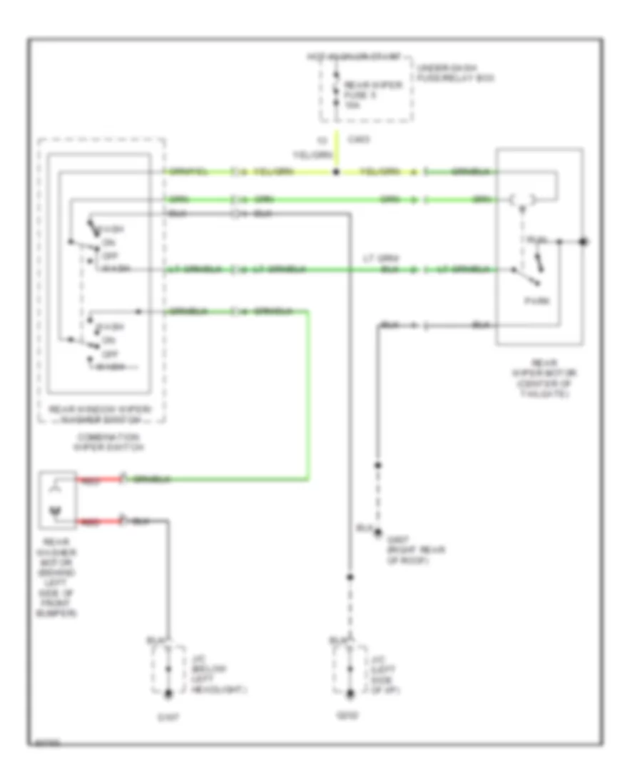 Rear Wiper Washer Wiring Diagram for Honda Accord EX 1995