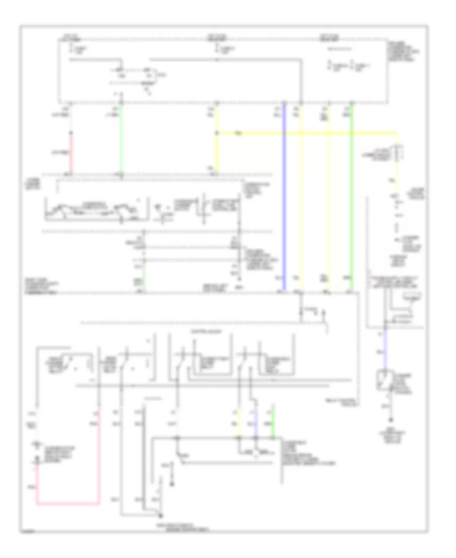 Электросхема передних стеклоочистителей дворников и омывателя лобового стекла для Honda Odyssey Touring 2005