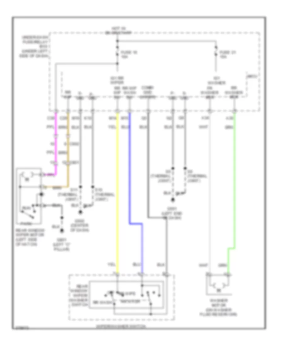 Rear Wiper Washer Wiring Diagram for Honda Insight 2012