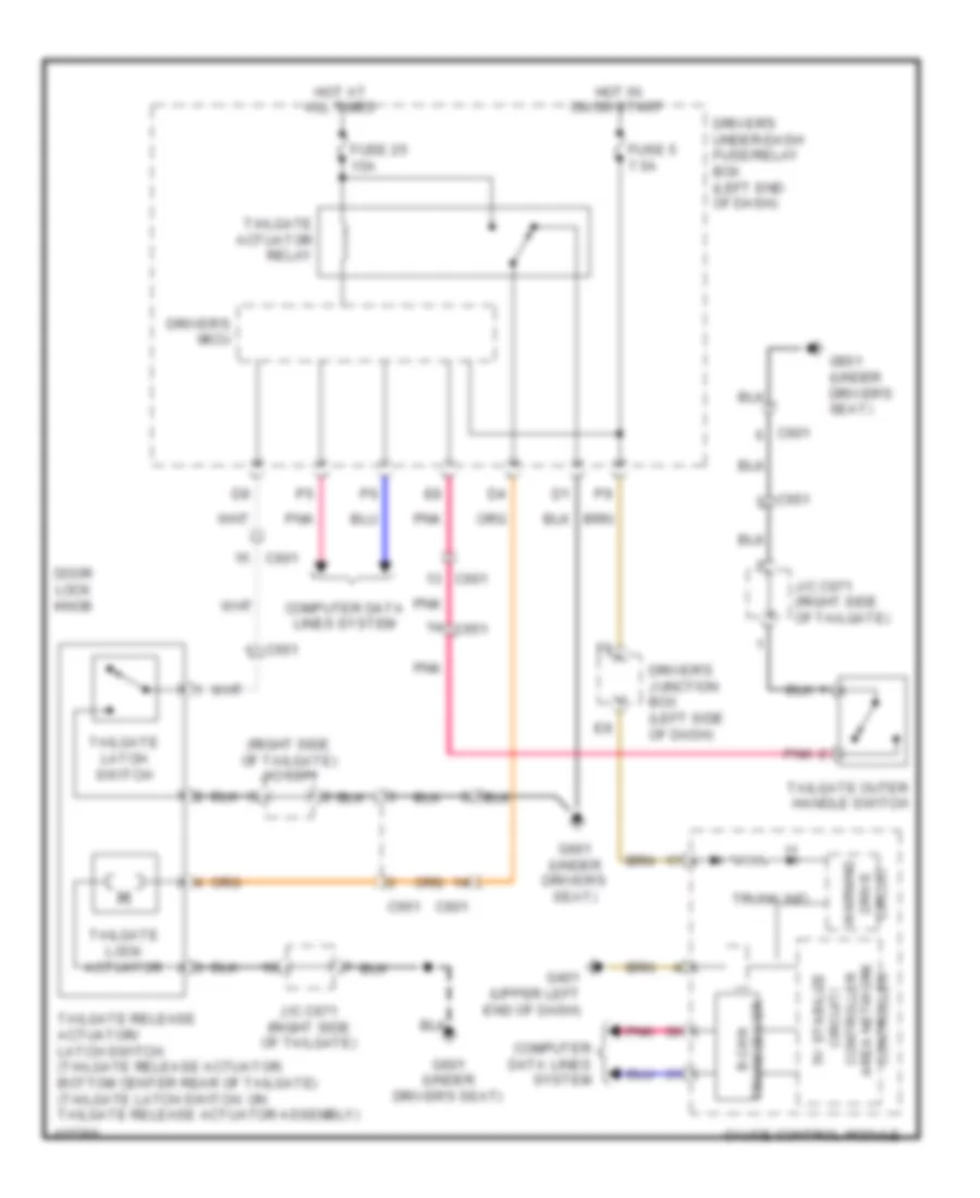 2 4L Tailgate Release Wiring Diagram for Honda Crosstour EX 2014