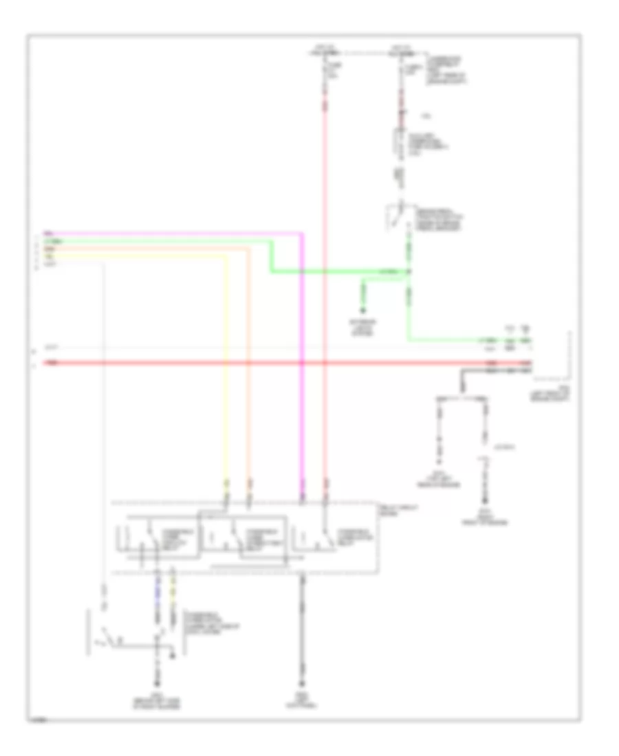 Электросхема передних стеклоочистителей дворников и омывателя лобового стекла (2 из 2) для Honda Crosstour EX 2014