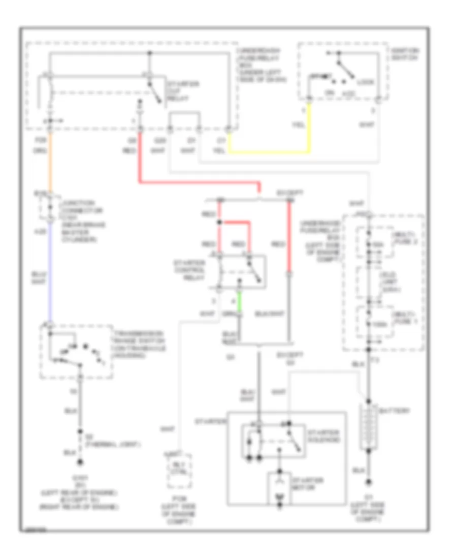 Starting Wiring Diagram, AT Except Hybrid for Honda Civic Si 2008
