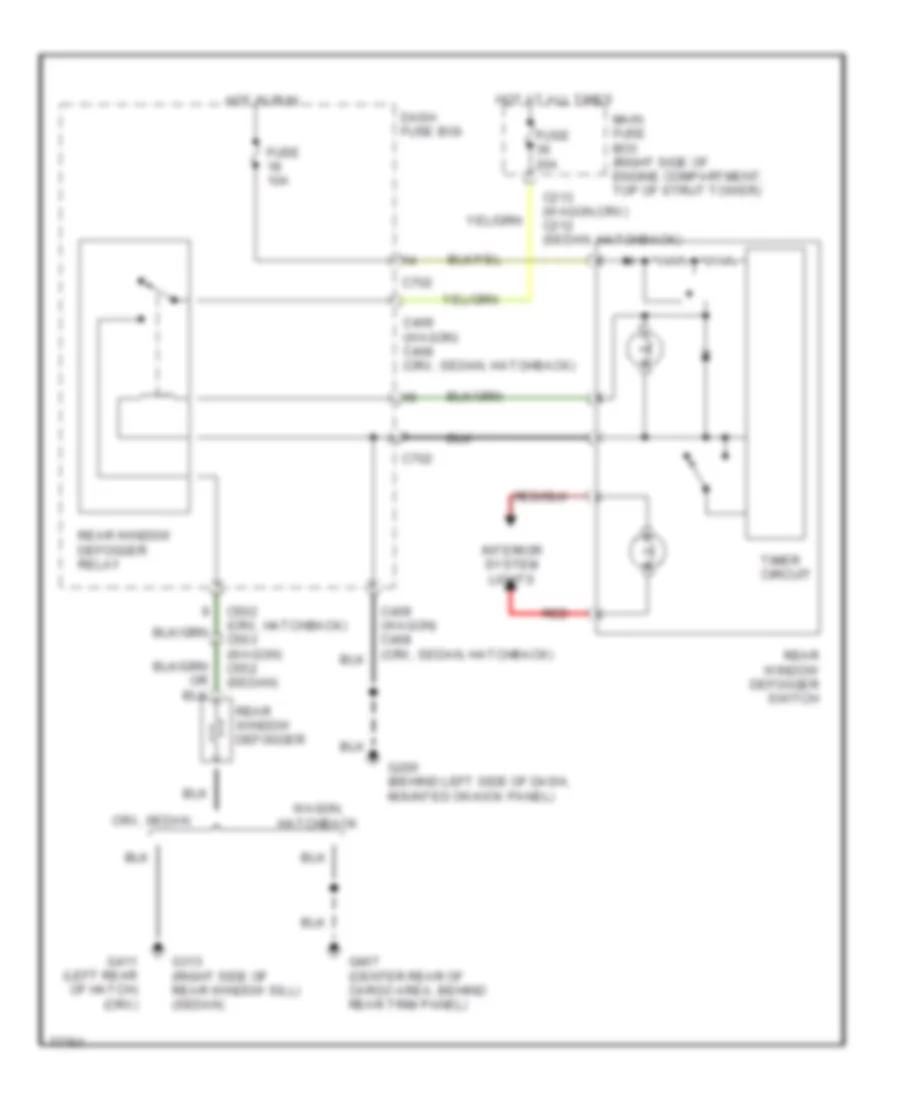 Defogger Wiring Diagram for Honda Civic 1990