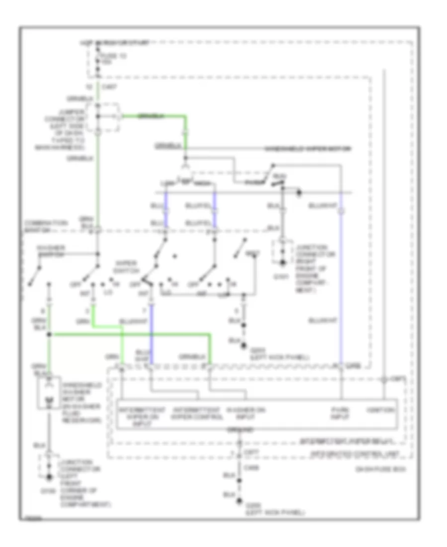 Interval Wiper Washer Wiring Diagram All Except Wagon for Honda Civic 1990