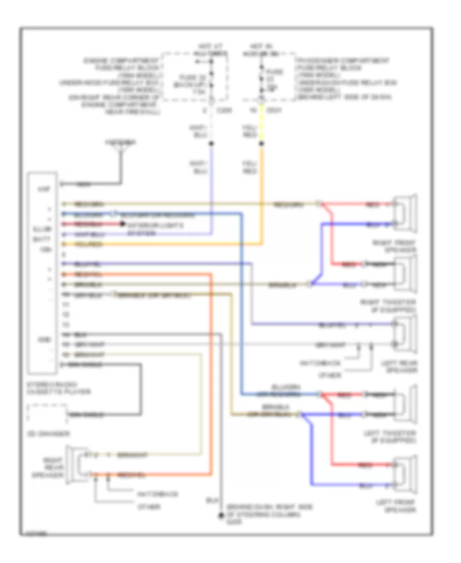 Radio Wiring Diagrams Base Radio for Honda Civic DX 1995