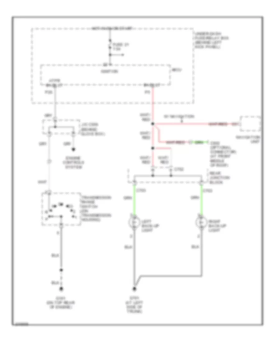 Back-up Lamps Wiring Diagram, Hybrid for Honda Accord 2006