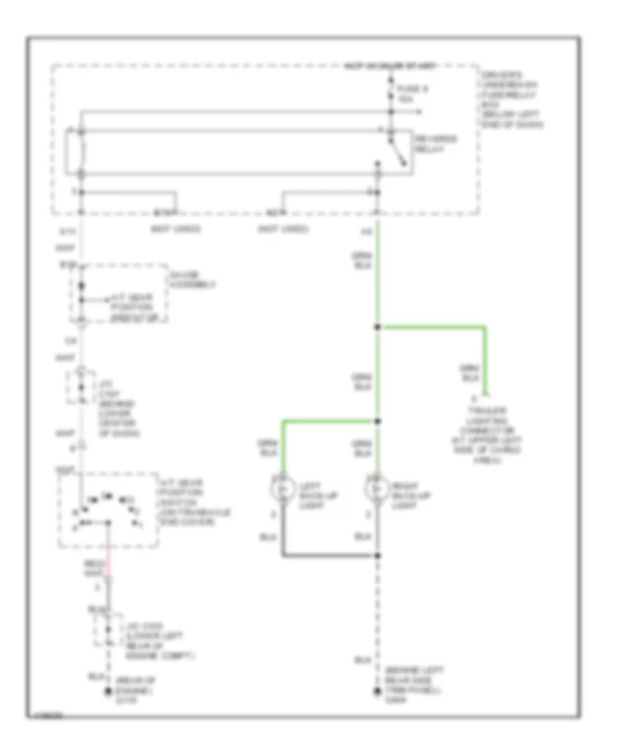 Back up Lamps Wiring Diagram for Honda Odyssey EX 1999