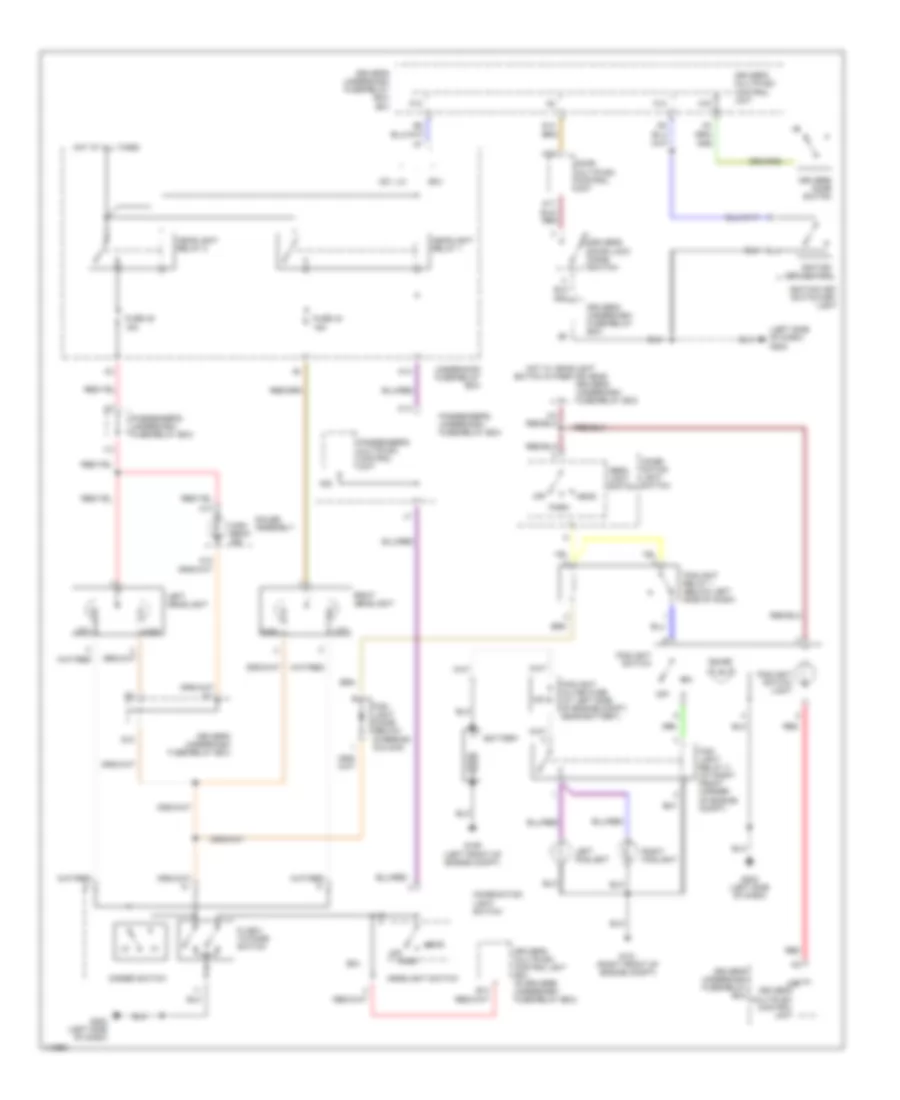 Headlight Wiring Diagram, without DRL for Honda Odyssey EX 1999