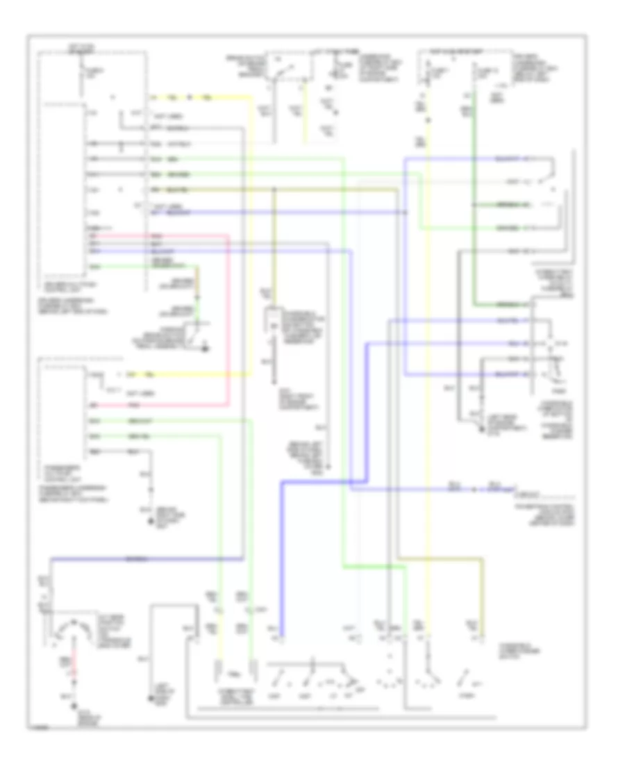 Электросхема переднего дворника стеклоочистителя и омывателя для Honda Odyssey EX 1999