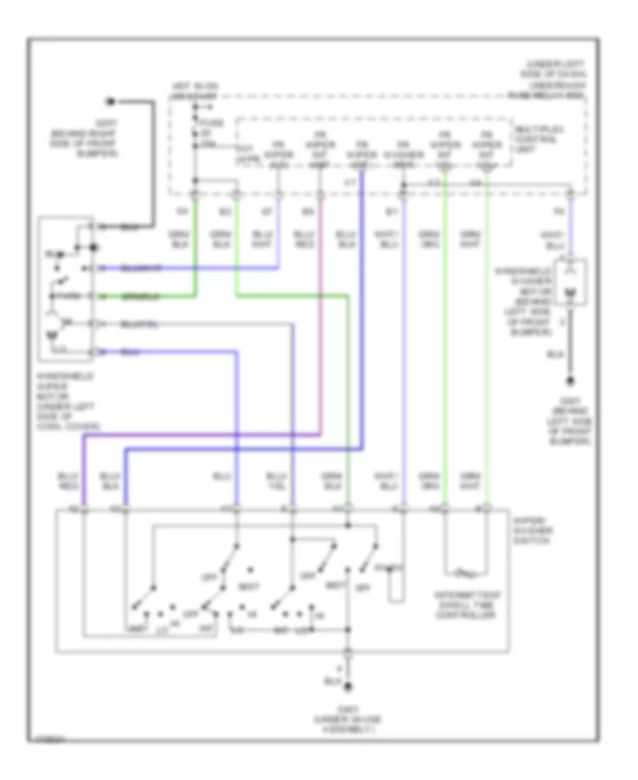 Электросхема стеклоочистителя, дворников и омывателя, Гибрид для Honda Civic LX 2003