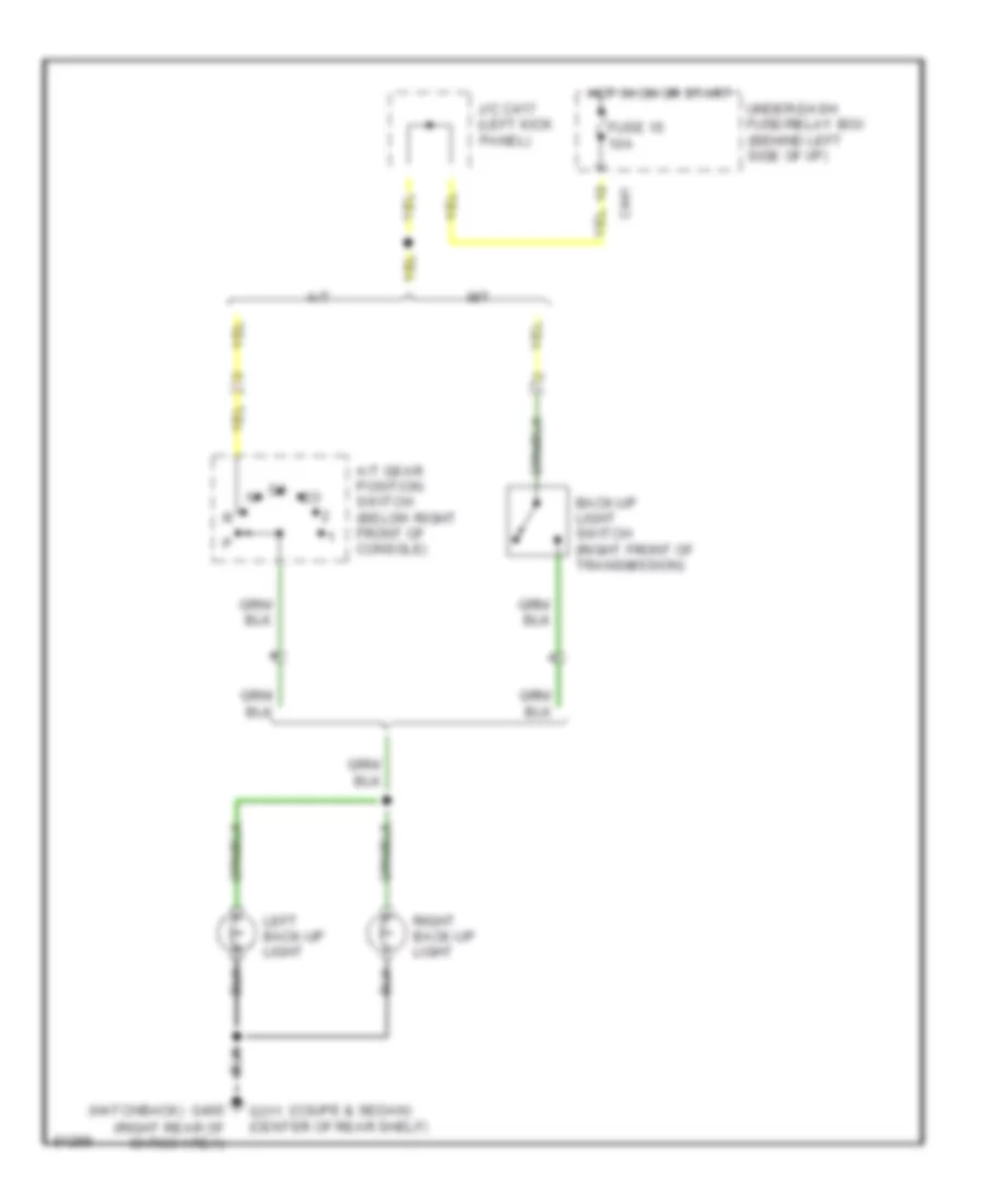 Backup Lamps Wiring Diagram for Honda Civic EX 1995