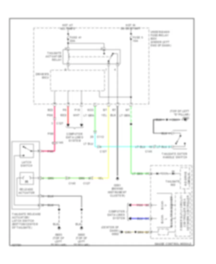 Tailgate Release Wiring Diagram for Honda CR-V EX-L 2014
