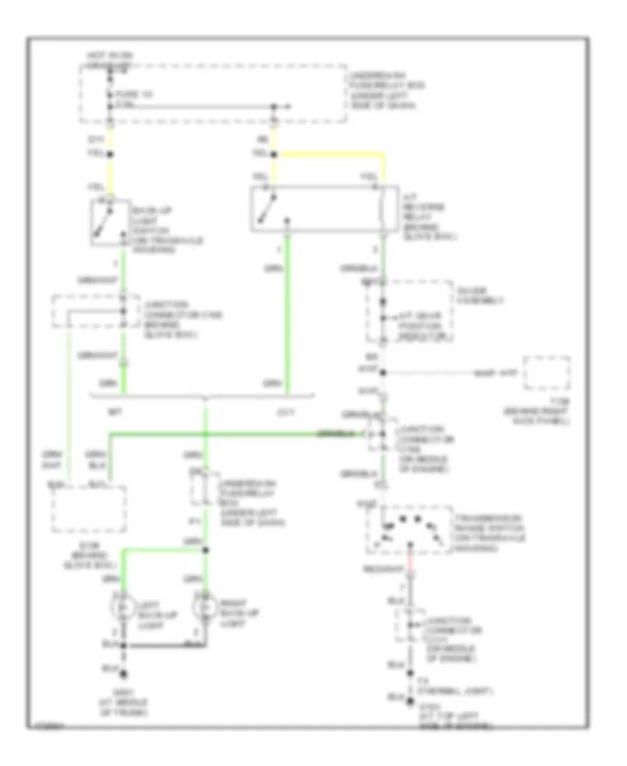 Back-up Lamps Wiring Diagram, Hybrid for Honda Civic Si 2003