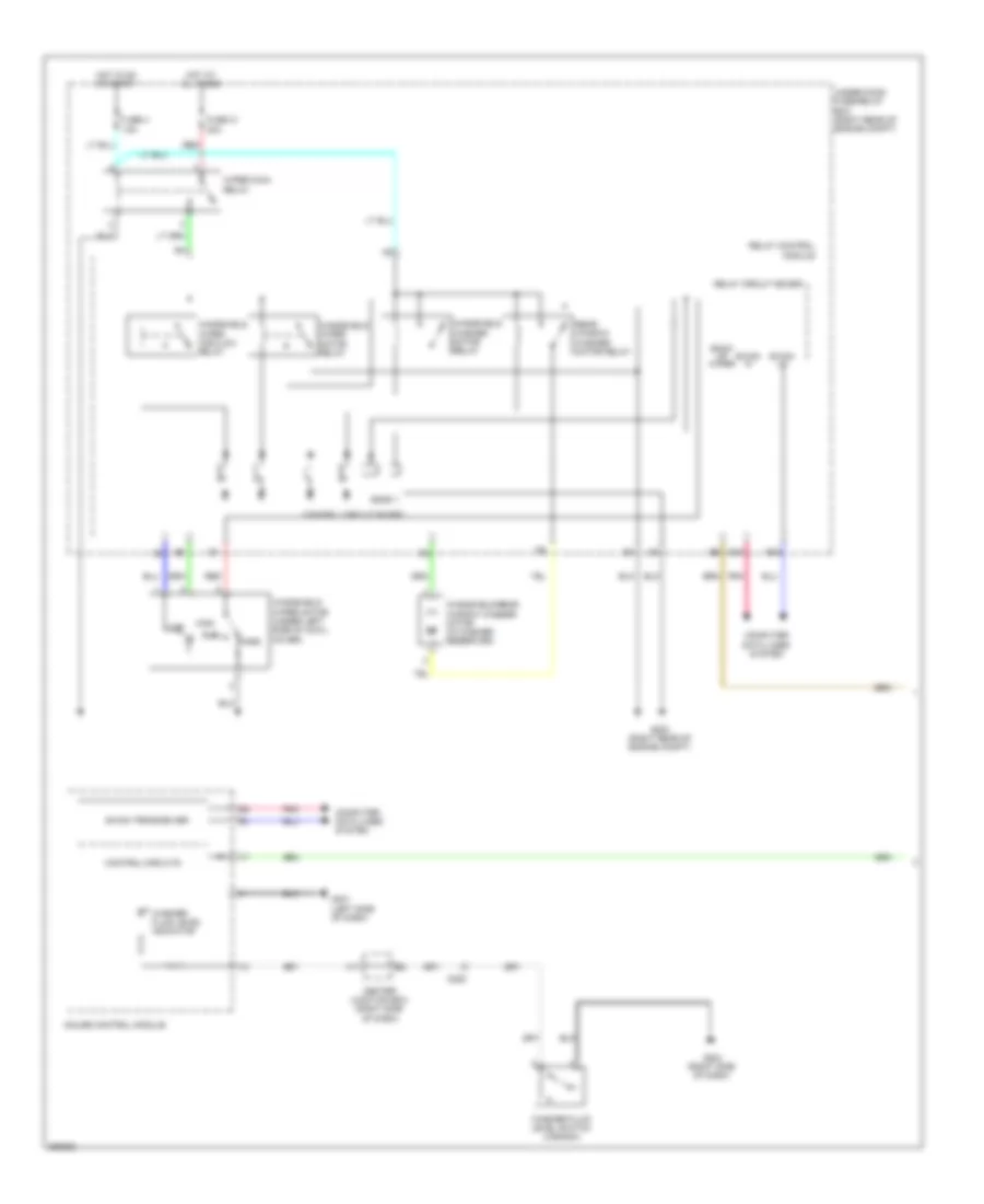 Электросхема передних стеклоочистителей дворников и омывателя лобового стекла (1 из 2) для Honda Odyssey LX 2012