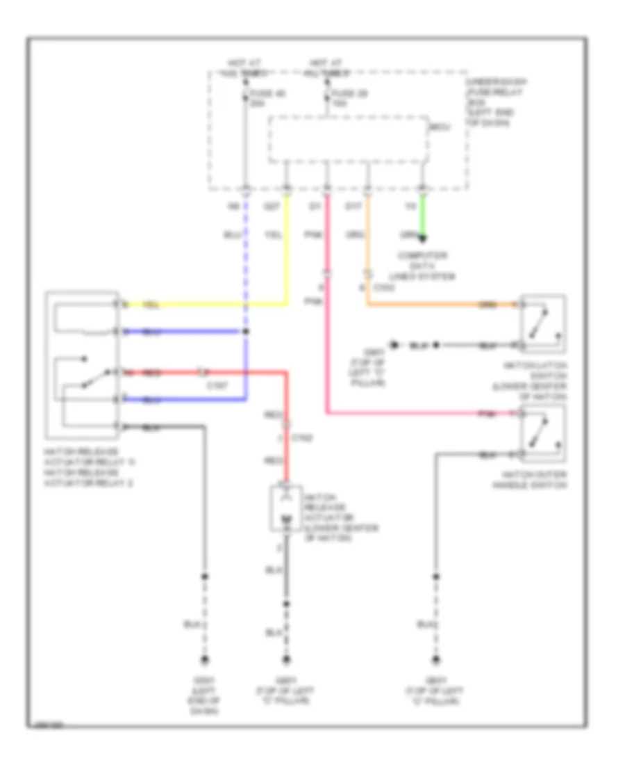 Hatch Release Wiring Diagram for Honda CR-Z 2014