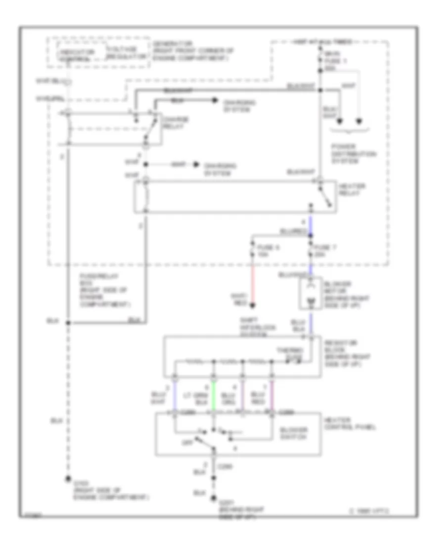 Heater Wiring Diagram, Early Production for Honda Passport DX 1995