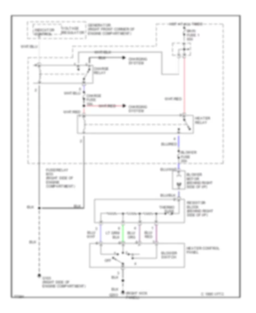 Heater Wiring Diagram, Late Production for Honda Passport DX 1995