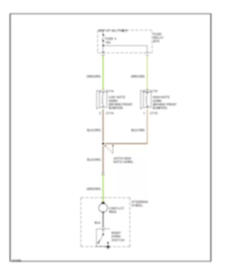 Horn Wiring Diagram Early Production for Honda Passport DX 1995