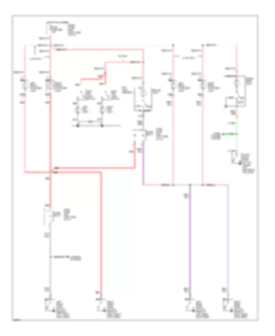Interior Light Wiring Diagram, Late Production (1 of 2) for Honda Passport DX 1995