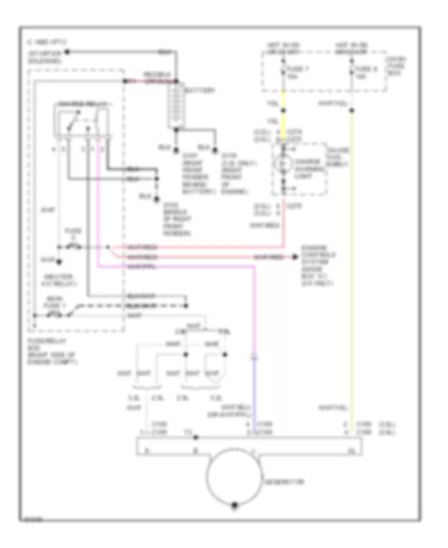 Charging Wiring Diagram, Early Production for Honda Passport DX 1995