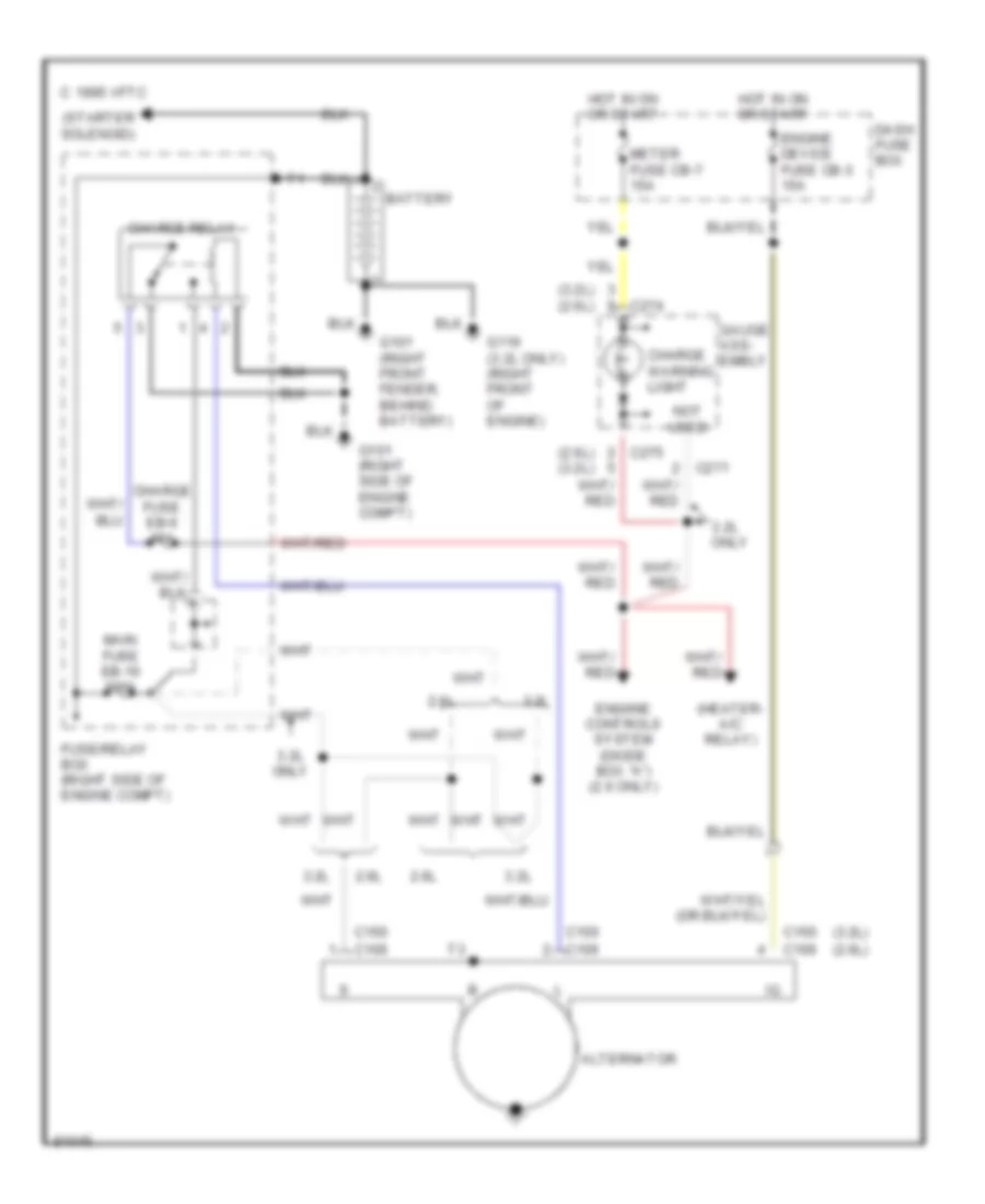 Charging Wiring Diagram, Late Production for Honda Passport DX 1995