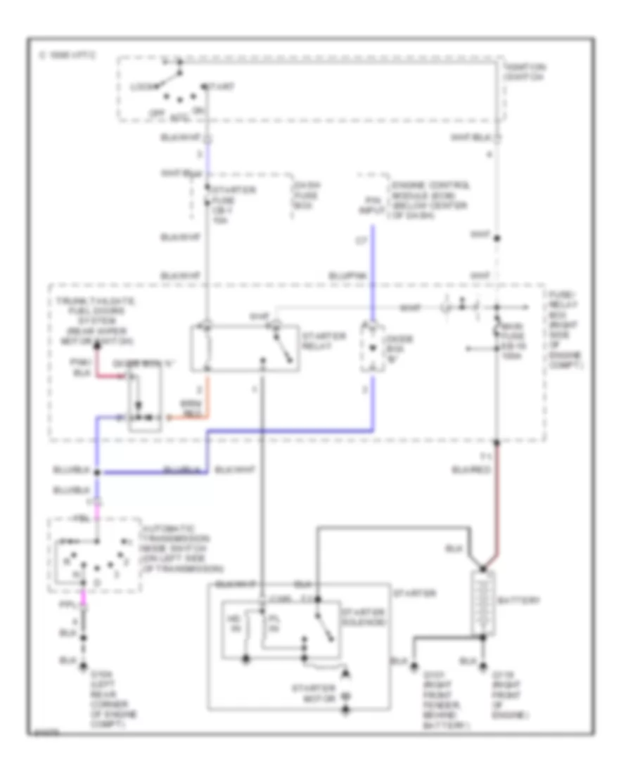 Starting Wiring Diagram, AT Late Production for Honda Passport DX 1995