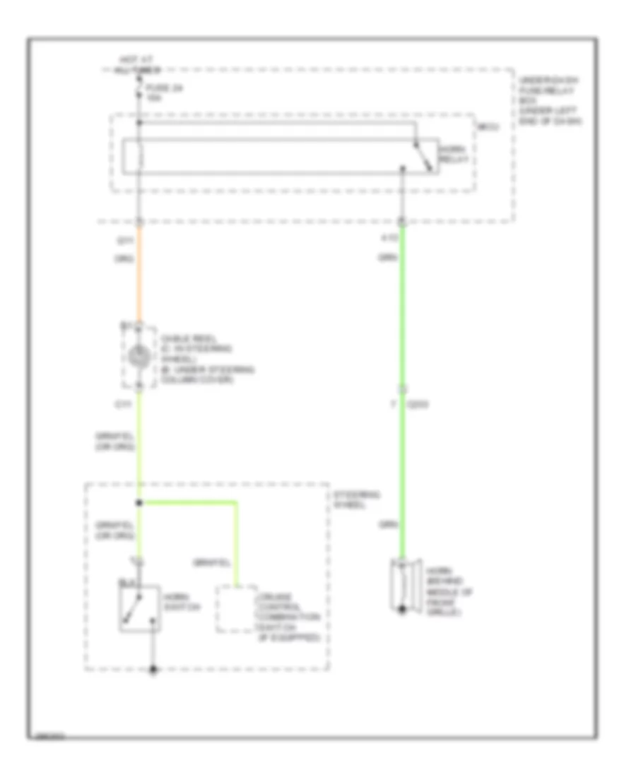 Horn Wiring Diagram, Except Electric Vehicle without Security for Honda Fit EV 2014