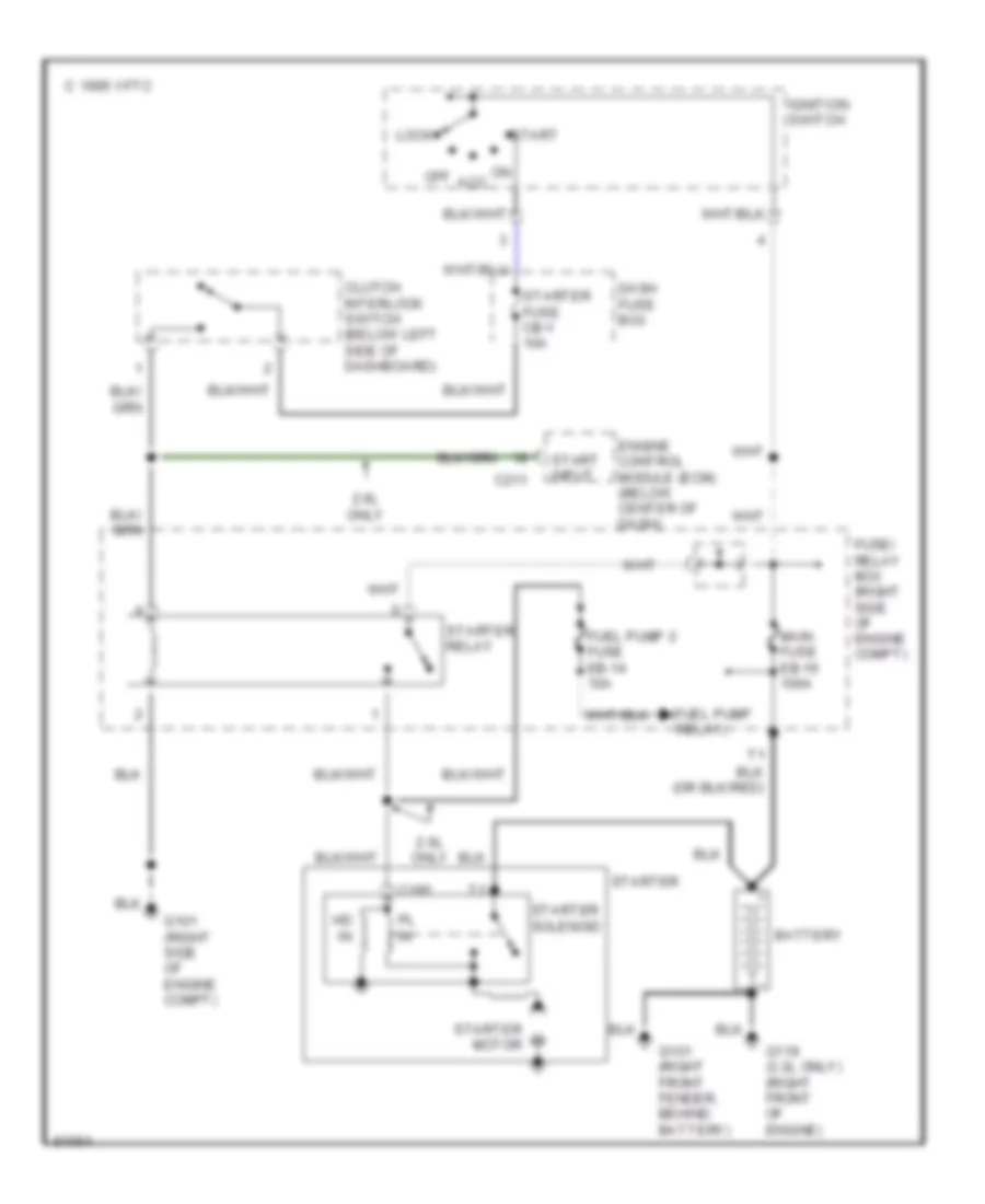 Starting Wiring Diagram, MT Late Production for Honda Passport EX 1995